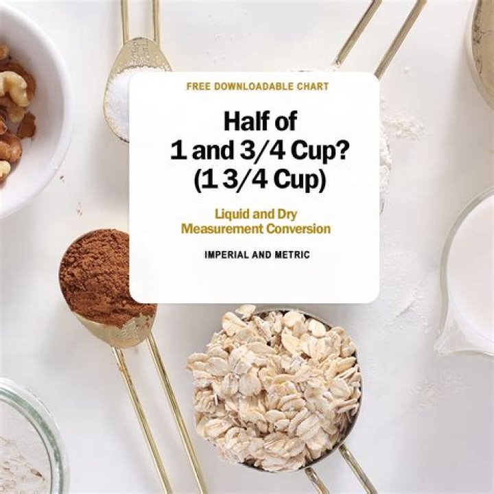 what is half of 1 3/4 cup? here is the answer