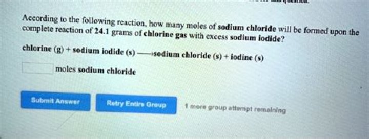 which is the mass of 8 moles of sodium chloride? here is the answer
